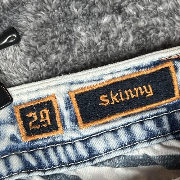 Rock Revival Jeans Womens 29 Light Wash Blue Celte Skinny Distressed Embroidered - Picture 8 of 10